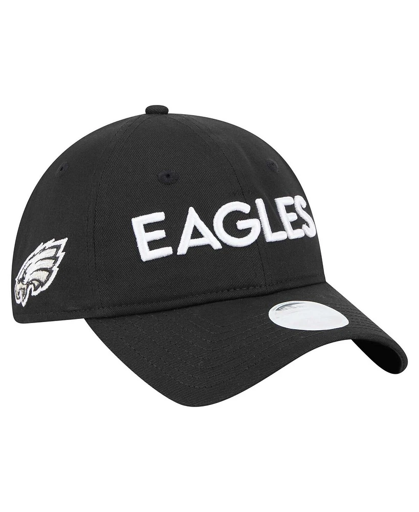 New Era Women's Black Philadelphia Eagles Cece 9TWENTY Adjustable Hat