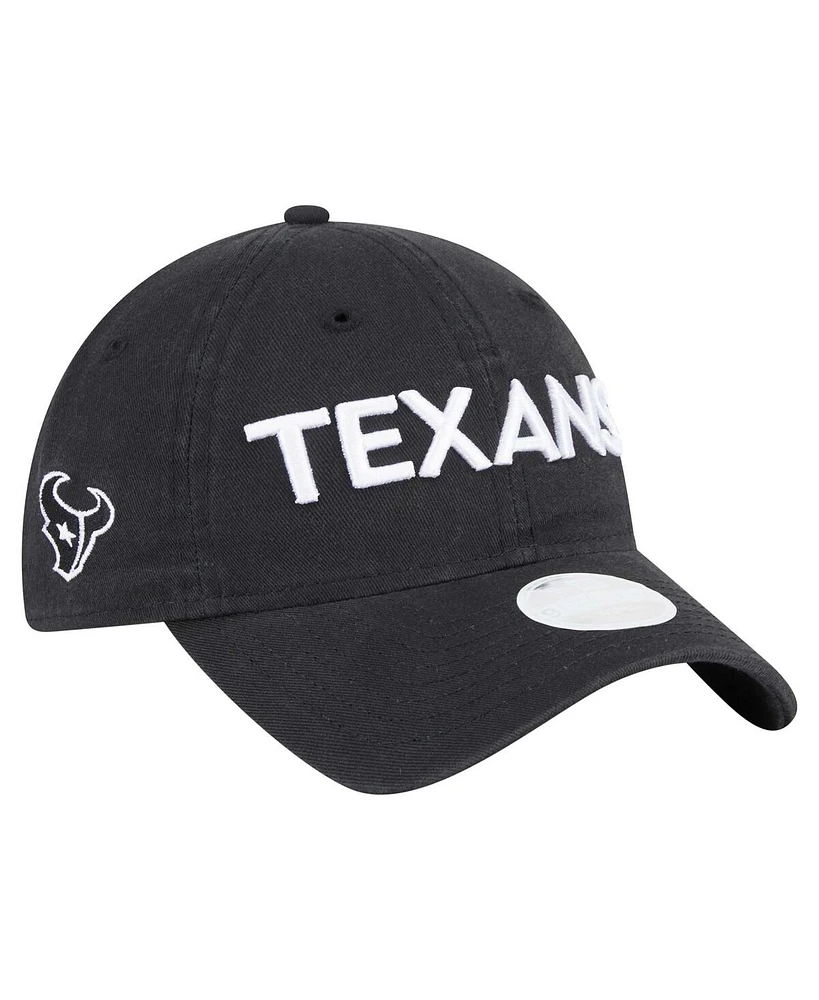 New Era Women's Black Houston Texans Cece 9TWENTY Adjustable Hat