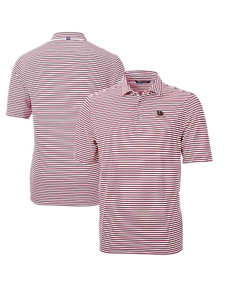 Cutter & Buck Men's Garnet South Carolina Gamecocks Vault DryTec Virtue Eco Pique Stripe Polo