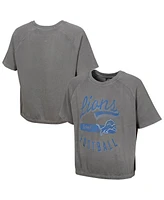 Outerstuff Women's Gray Detroit Lions Mineral Wash Short Sleeve Top