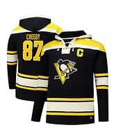 47 Brand Men's Sidney Crosby Black Pittsburgh Penguins Big Tall Lace-Up Pullover Hoodie