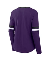 Fanatics Women's Purple Baltimore Ravens Plus Won Done Lace-Up V-Neck Long Sleeve T-Shirt