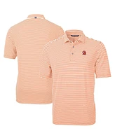 Cutter Buck Men's Orange Tampa Bay Buccaneers Virtue Eco Pique Stripe Polo