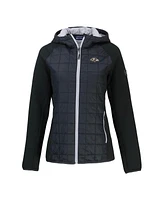 Cutter Buck Women's Black Baltimore Ravens Rainier Primaloft Eco Full-Zip Hybrid Jacket