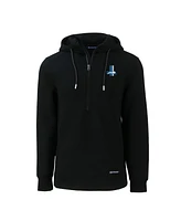 Cutter Buck Men's Black Detroit Lions Throwback Roam Eco Half-Zip Pullover Hoodie