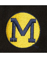 Mitchell & Ness Men's Black Michigan Wolverines Triple Play Snapback Hat