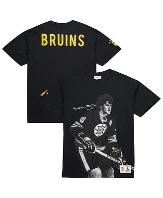 Mitchell & Ness Men's Bobby Orr Black Boston Bruins Nhl Ultimate Player Vintage Logo T-Shirt