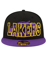 New Era Men's Black/Purple Los Angeles Lakers Sport Night Splatter 2-Tone 9FIFTY Snapback Hat