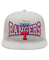 New Era Men's Gray Texas Rangers Corduroy Golfer Snapback Hat