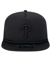 New Era Men's Black Philadelphia Phillies Tone Foam Meshback Golfer Snapback Hat