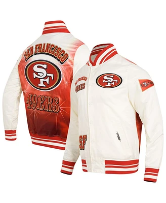 Pro Standard Men's Cream/Scarlet San Francisco 49ers Sublimated Satin Full-Snap Jacket