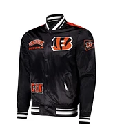 Pro Standard Men's Black Cincinnati Bengals Sublimated Satin Full-Snap Jacket