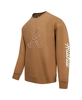 Pro Standard Men's Brown Atlanta Braves Paint The City Dropped Shoulder Pullover Sweatshirt