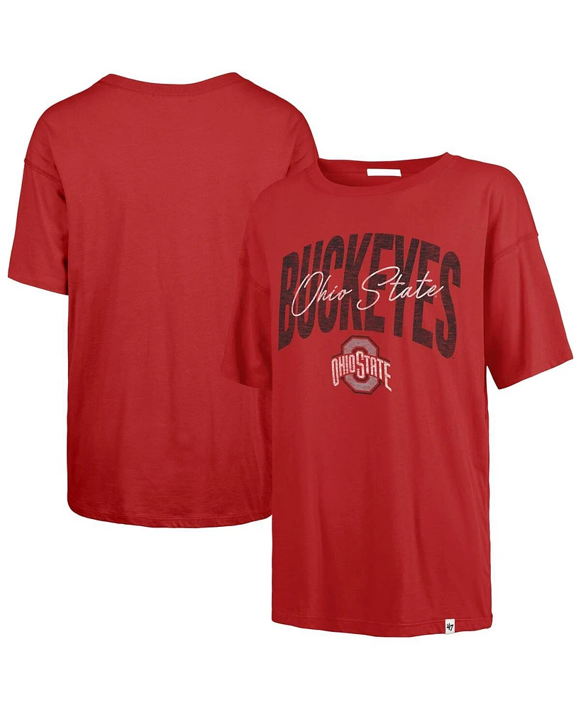 '47 Brand Women's Scarlet Ohio State Buckeyes Muse Sadie T-Shirt