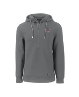 Cutter & Buck Men's Gray Ohio State Buckeyes Alumni Logo Roam Half-Zip Pullover Hoodie