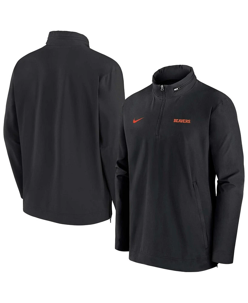 Nike Men's Black Oregon State Beavers 2024 Sideline Coach Quarter-Zip Hoodie Jacket