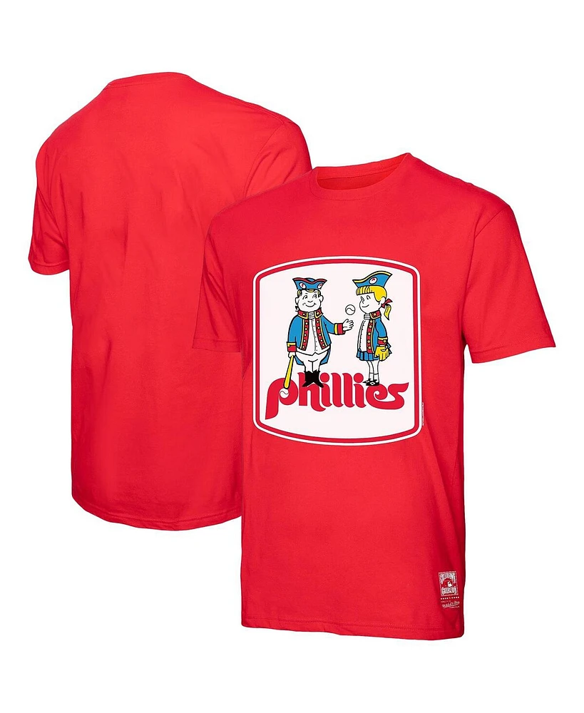 Mitchell & Ness Men's Red Philadelphia Phillies Basic Logo T-Shirt