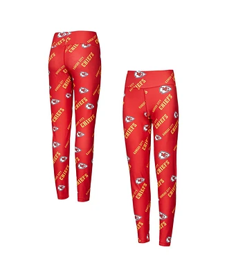 Concepts Sport Women's Red Kansas City Chiefs Breakthrough Allover Print Knit Sleep Leggings