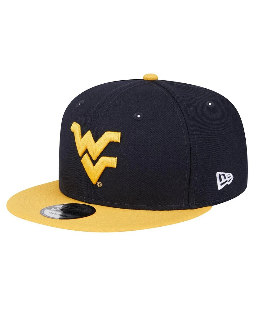 New Era Men's Navy/Gold West Virginia Mountaineers Two-Tone 9FIFTY Snapback Hat