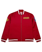 Mitchell & Ness Men's Scarlet San Francisco 49ers Heavyweight Satin Full-Zip Jacket