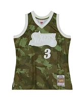 Mitchell & Ness Men's Allen Iverson Camo Philadelphia 76ers Hardwood Classics 1997/98 Ghost Green Swingman Jersey