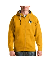 Antigua Men's Gold Green Bay Packers Victory Full-Zip Hoodie