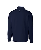 Cutter Buck Men's Navy Detroit Lions Big Tall Traverse Stretch Quarter-Zip Top