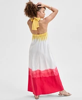 I.n.c. International Concepts Petite Tie-Dyed Linen-Blend Maxi Dress, Exclusively at Macy's