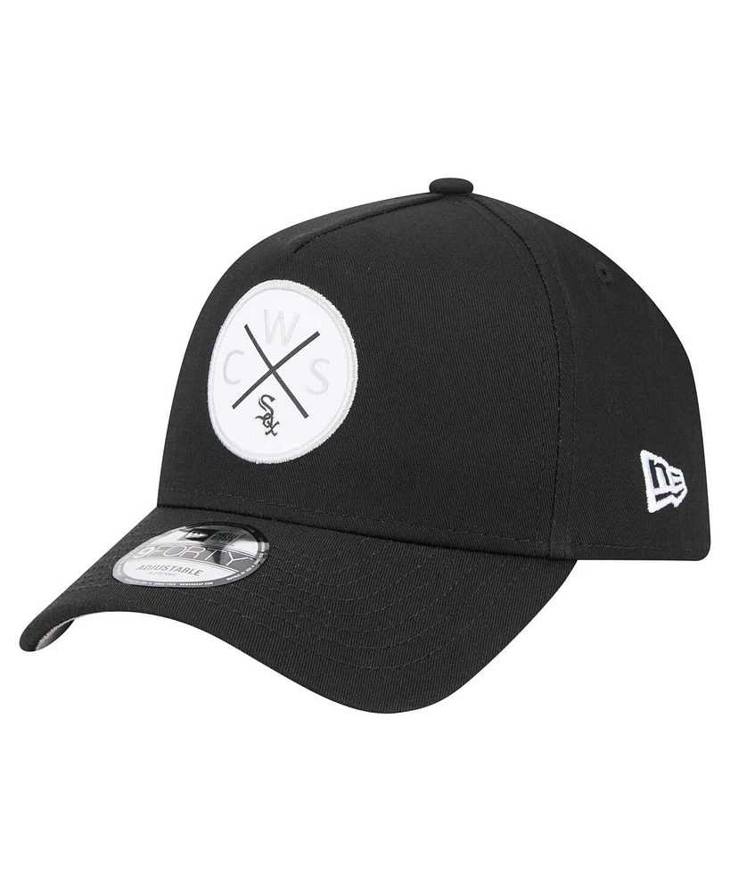 New Era Men's Black Chicago White Sox 9FORTY A-Frame Adjustable Hat