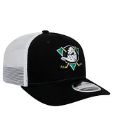 New Era Men's Black/White Anaheim Ducks Core Trucker 9SEVENTY Stretch-Snap Hat