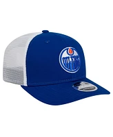 New Era Men's Royal/White Edmonton Oilers Core Trucker 9SEVENTY Stretch-Snap Hat