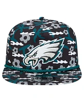 New Era Men's Black Philadelphia Eagles Wakey Wakey Golfer Snapback Hat