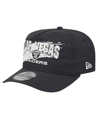 New Era Men's Black Las Vegas Raiders Throwback Brush Golfer Snapback Hat