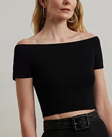 Lauren Ralph Women's Off-the-Shoulder Cropped Sweater