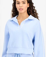 And Now This Petite Piped-Trim Cropped Spread-Collar Sweatshirt, Exclusively at Macy's