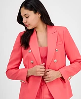 Tahari Asl Women's Twill Double-Breasted Blazer, Regular & Petite Sizes