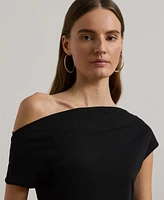 Lauren Ralph Women's Jersey Asymmetrical Off-the-Shoulder Top