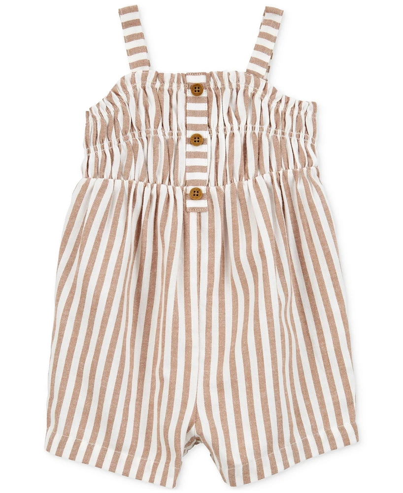 Carter's Baby Girls Stripe Twill Romper