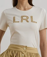 Lauren Ralph Women's French Knot-Logo Cotton Jersey Tee