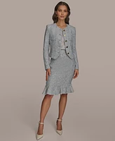 Donna Karan New York Women's Tweed Collarless Jacket, Regular & Petite Sizes