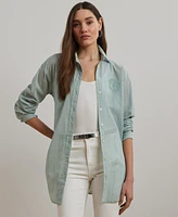 Lauren Ralph Women's Oversize Striped Cotton Voile Shirt