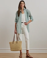 Lauren Ralph Women's Oversize Striped Cotton Voile Shirt