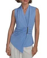 Donna Karan New York Petite Asymmetric Sleeveless Knit Top