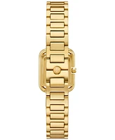 Tory Burch Women's The Kira Square Gold-Tone Stainless Steel Bracelet Watch 18mm