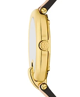Tory Burch Women's The Pierced Brown Leather Strap Watch 36mm