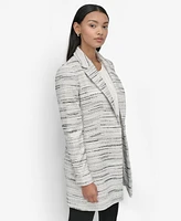 Dkny Petite Tweed One-Button Topper Jacket