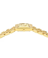Versace Women's Swiss Reveal Square Gold Ion Plated Bracelet Watch 18x25mm