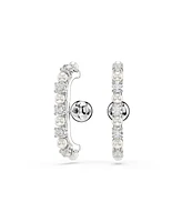 Swarovski Matrix White Rhodium Plated Round Cut Ear Cuff Sets