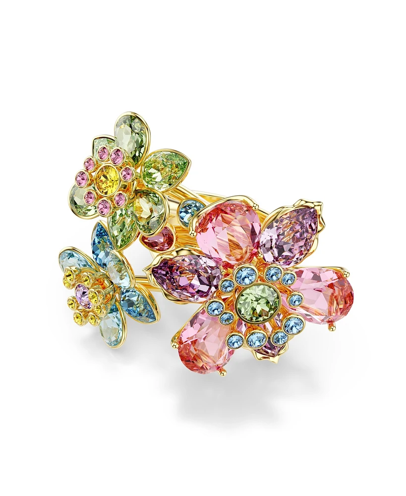 Swarovski Idyllia Gold-Tone Plated Flower Ring