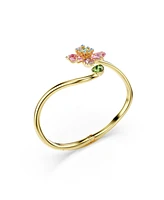 Swarovski Idyllia Mixed Cuts Flower Multicolored Gold-Tone Plated Bangle Bracelet